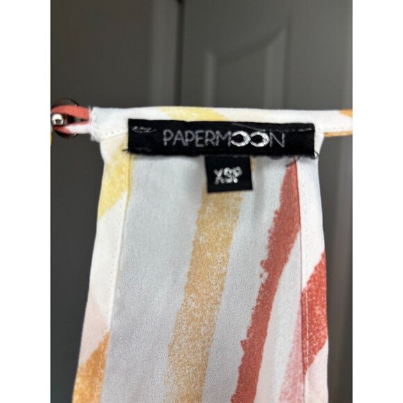 PAPERMOON Stitch Fix Halter Striped Womens XSP Tank Colorful Flowy Keyhole - Picture 7 of 7